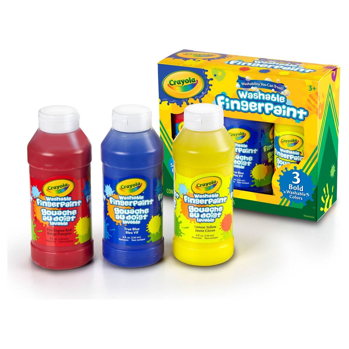 Washable FingerPaint Activity Kit Drawing & Painting Kits Crayola BOLD Primary 3 Pack 
