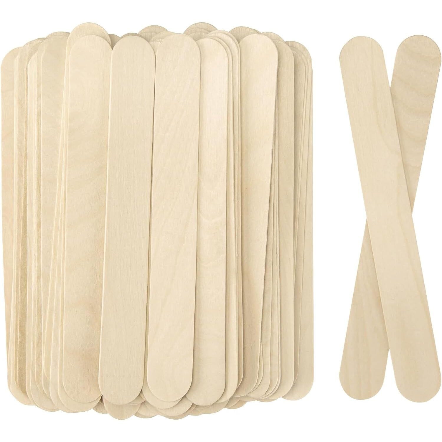 Natural Craft Wood Popstix Arts & Crafts Hygloss 6" Jumbo - 100 Bagged 