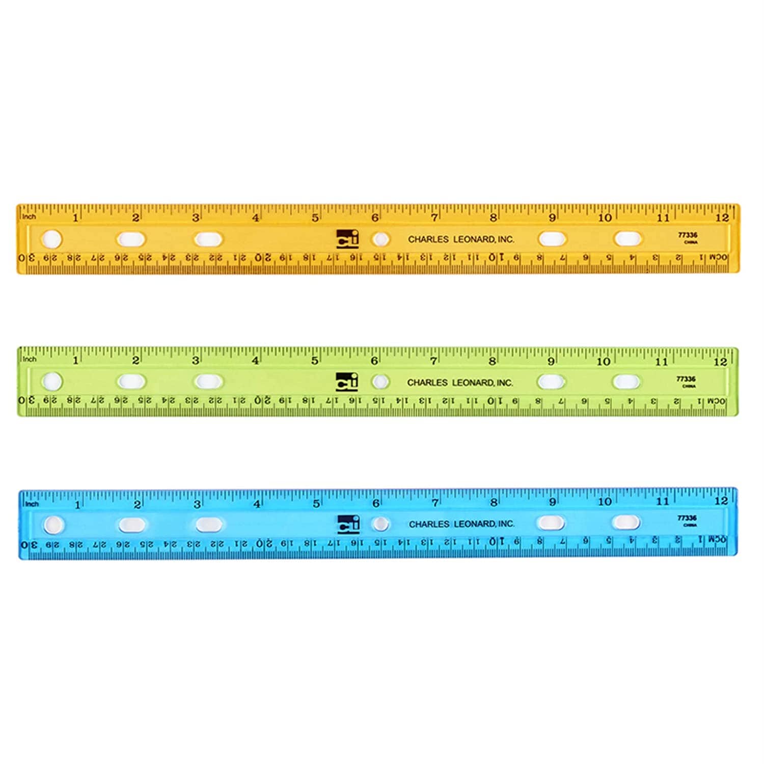 Ruler - (12" Plastic) Arts & Crafts Charles Leonard 
