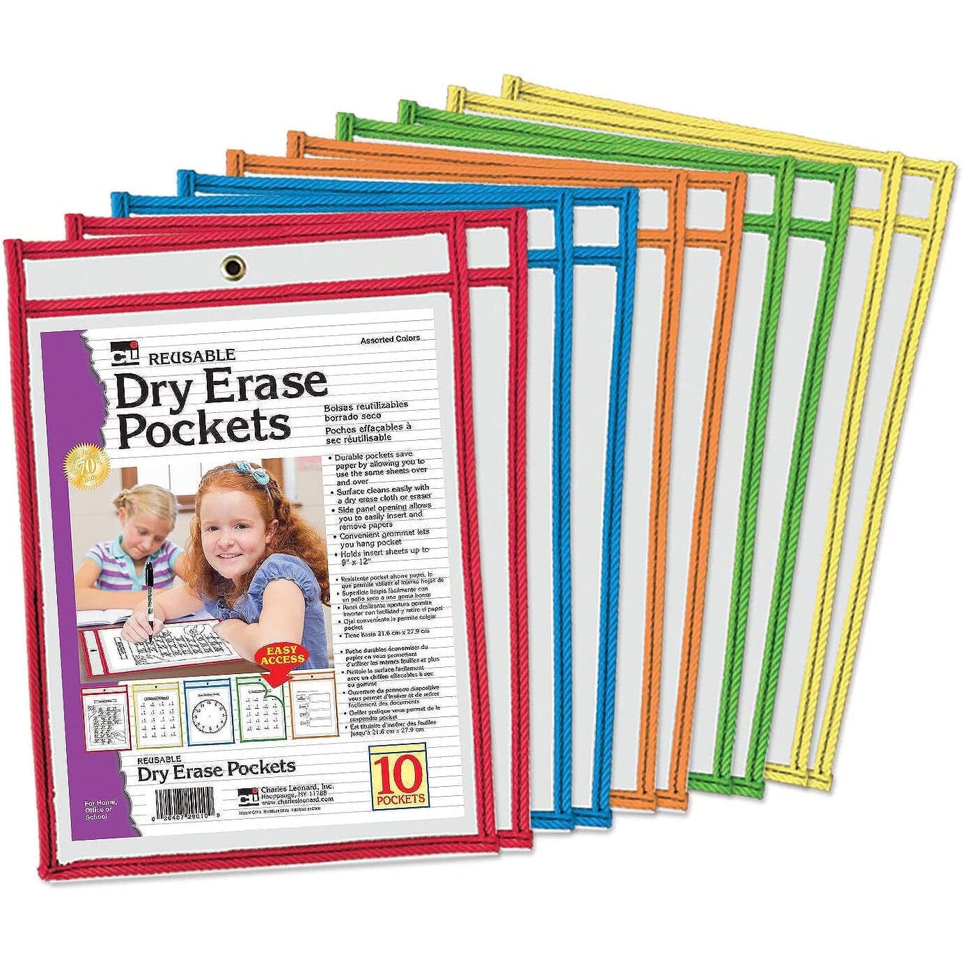 Dry Erase Pockets Arts & Crafts Charles Leonard 