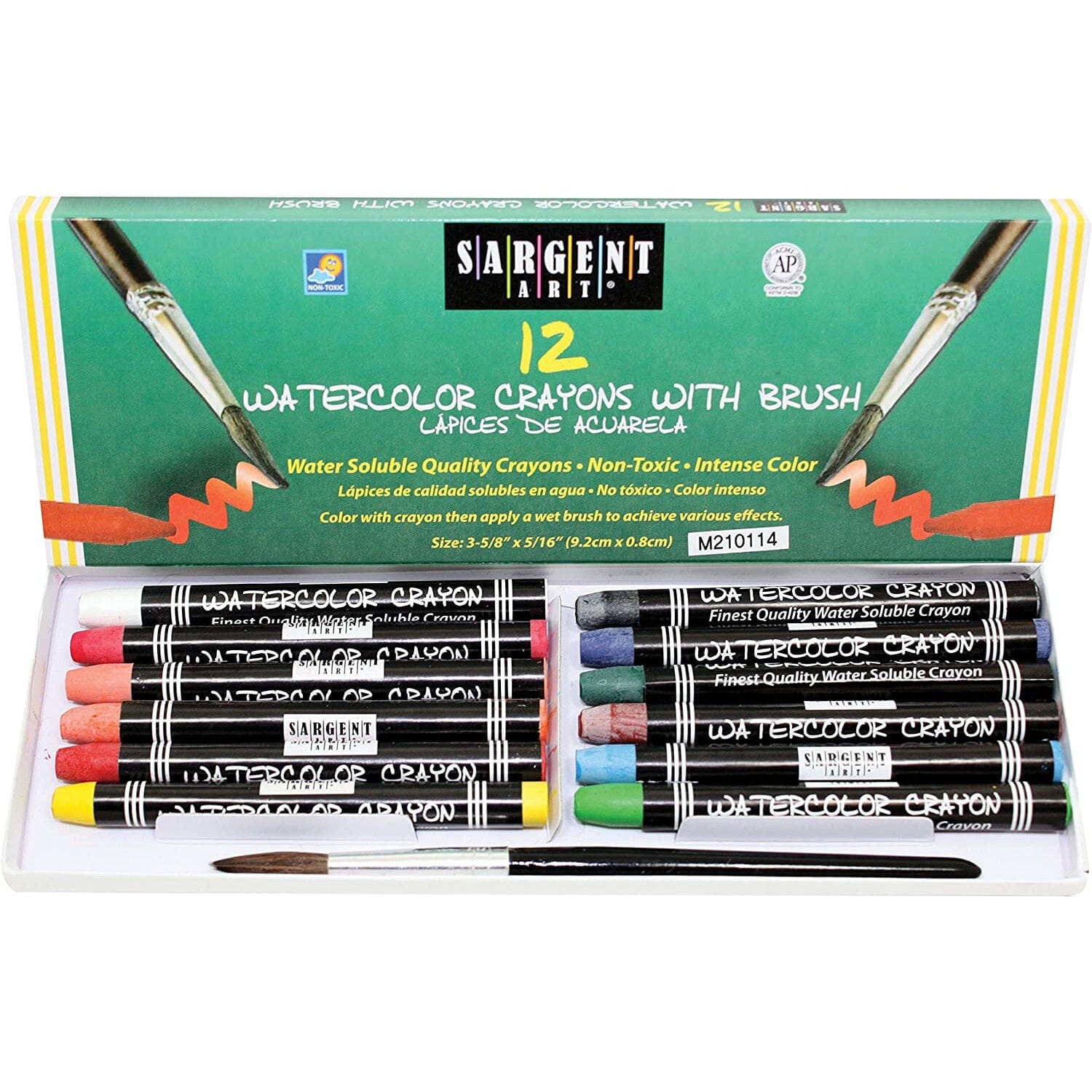 Watercolor Crayons Drawing & Painting Kits Sargent Art 12 Set Box 
